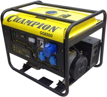 Генератор CHAMPION GG6500 (5/5,5кВт,OHV390 13лс 25л 85кг 2,5л/ч 12V)(Двигатель бензиновый 4-х тактн