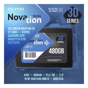  SSD 480GB QUMO Novation TLC 3D (Q3DT-480GAEN) 2,5/7 mm R/W 560/540 AS2258 Ret