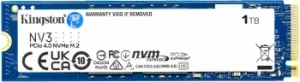  SSD Kingston 1Tb M.2 NVMe NV1 3D NAND TLC R2100/W1700 Mb/s. TBW 240 Tb Gen 4x4