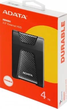    2.5 4TB ADATA HD650 AHD650-4TU31-CBK USB 3.1, LED indicator, Black, Retail