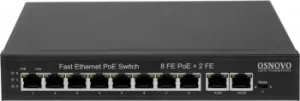  PoE OSNOVO SW-21000(120W), 8 x FE   PoE (IEEE 802.3af/at), 2 x FE,  30W  