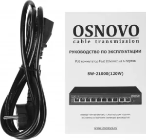 PoE OSNOVO SW-21000(120W), 8 x FE   PoE (IEEE 802.3af/at), 2 x FE,  30W  