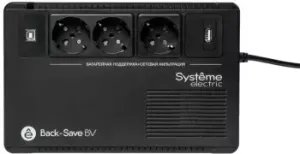  Systeme Electri Back-Save, 800VA/480W, 230V, Line-Interactive, AVR, 3xSchuko, USB charge(type A