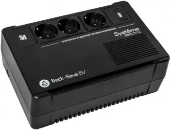  Systeme Electri Back-Save, 800VA/480W, 230V, Line-Interactive, AVR, 3xSchuko, USB charge(type A