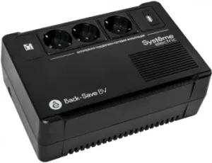  Systeme Electri Back-Save, 800VA/480W, 230V, Line-Interactive, AVR, 3xSchuko, USB charge(type A