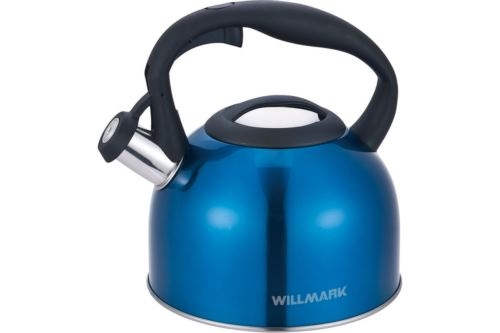 Чайник для плиты WILLMARK WTK-3229SS (2,5л, со свистком, техн. Easy spout open)Синий