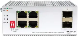  Unmanaged Industrial Switch 4x1000Base-T PoE, 2x1000Base-X SFP, PoE Budget 120W, Surge 4K