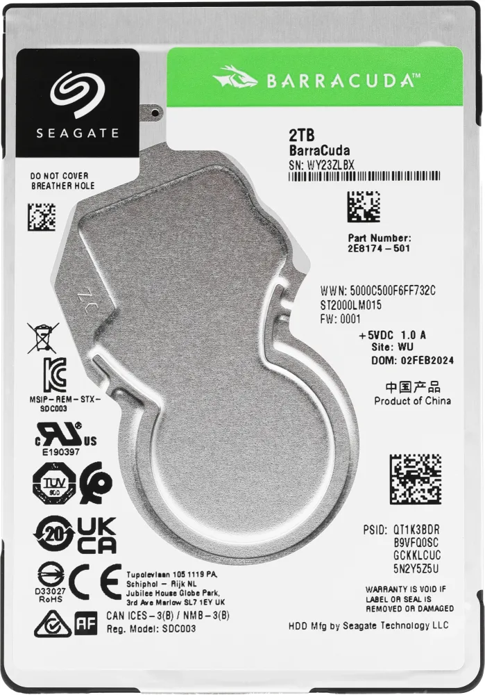   2.5 2Tb Seagate ST2000LM015 SATA III Barracuda <5400rpm 128Mb>