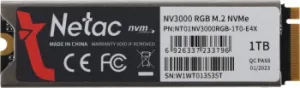 SSD Netac M.2 2280 NV3000 RGB NVMe PCIe 1Tb NT01NV3000RGB-1T0-E4X (heat sink)