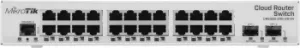  Mikrotik CRS326-24G-2S+IN with 800 MHz CPU, 512MB RAM, 24xGigabit LAN, 2xSFP+ cages, Rout