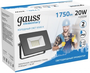   GAUSS 613100320  LED 20W IP65 6500  1/16