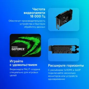  Palit RTX4060TI STORMX NVIDIA GeForce RTX 4060TI 8192Mb PCI-E 4.0 128 GDDR6 2535/9000 HDM