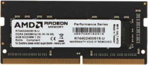   4GB AMD Radeon DDR4 2400 SO DIMM R7 Performance Series Black R744G2400S1S-U Non-ECC, 
