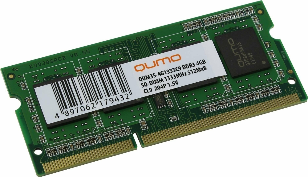   QUMO DDR3 SODIMM 4GB QUM3S-4G1333C9 PC3-10600, 1333MHz