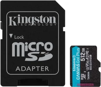   microSDXC 512Gb Class10 Kingston SDCG3/512GB Canvas Go! Plus + adapter