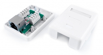 Розетка компьютерная Hyperline SB1-1-8P8C-C6-SH-WH RJ-45(8P8C), категория 6, экранированная, одинарн