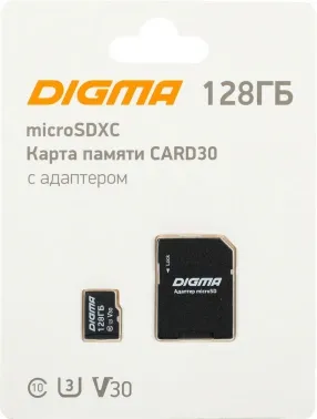   microSDXC 128Gb Class10 Digma CARD30 + adapter