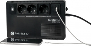  Systeme Electri Back-Save, 400VA/240W, 230V, Line-Interactive, AVR, 3xSchuko, USB charge(type A