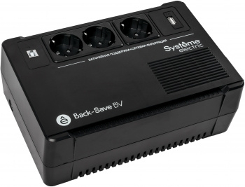  Systeme Electri Back-Save, 400VA/240W, 230V, Line-Interactive, AVR, 3xSchuko, USB charge(type A