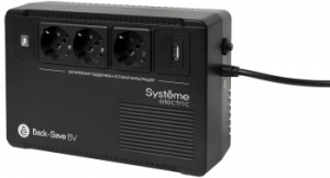  Systeme Electri Back-Save, 400VA/240W, 230V, Line-Interactive, AVR, 3xSchuko, USB charge(type A