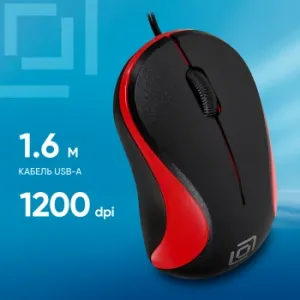  Oklick 115S for Notebooks Black/Red Optical 1000DPI USB