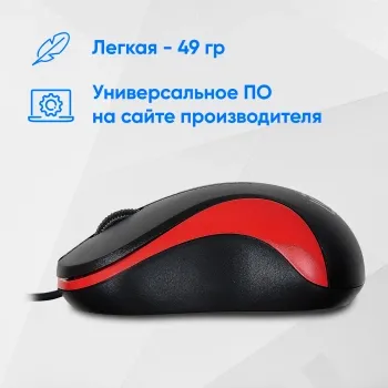  Oklick 115S for Notebooks Black/Red Optical 1000DPI USB