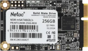  SSD mSATA Netac 256Gb N5M Series <NT01N5M-256G-M3X> Retail (SATA3, up to 540/490MBs, 3D T