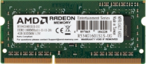  DDR3 4Gb 1600MHz AMD R534G1601S1S-UG RTL PC3-12800 CL11 SO-DIMM 204-pin 1.5
