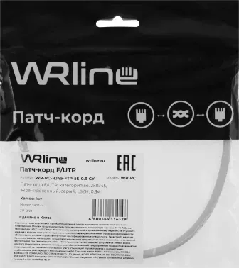 - WRline WR-PC-RJ45-FTP-5E-0.3-GY F/UTP   RJ-45 .- RJ-45 .5E 0.3 