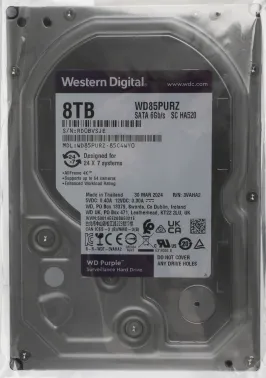   8TB WD Purple (WD85PURZ) {Serial ATA III, 5640- rpm, 256Mb, 3.5