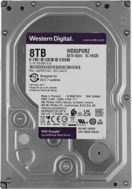   8TB WD Purple (WD85PURZ) {Serial ATA III, 5640- rpm, 256Mb, 3.5}