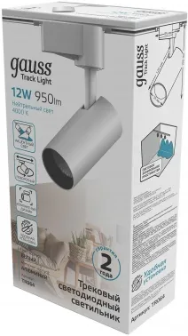  GAUSS   12W 950lm 4000K 180-220V IP20 55*190  LED 1/40 TR064