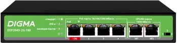  Digma DSP204G-2G-T80 (L2) 6x1/ 4PoE 4PoE+ 1PoE++ 80W 
