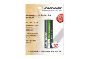  Li-ion GoPower 14500 AA BL1 3.7V 900mAh   ..