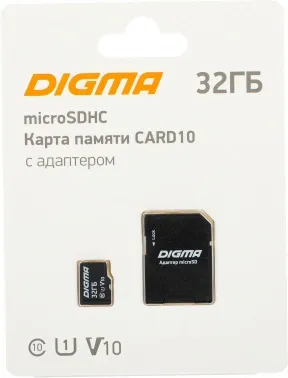   microSDXC 32Gb Class10 Digma CARD10 + adapter