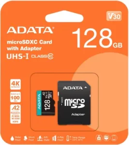   MICRO SDXC 128GB W/AD. AUSDX128GUI3V30SA2-RA1 ADATA