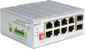  ORIGO Unmanaged Industrial Switch 8x1000Base-T, 2x1000Base-X SFP, Surge 4KV, -40 to 75C