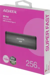   1.8; 256GB ADATA SE760 Titan-Gray External SSD ASE760-256GU32G2-CTI USB 3.2 Gen 